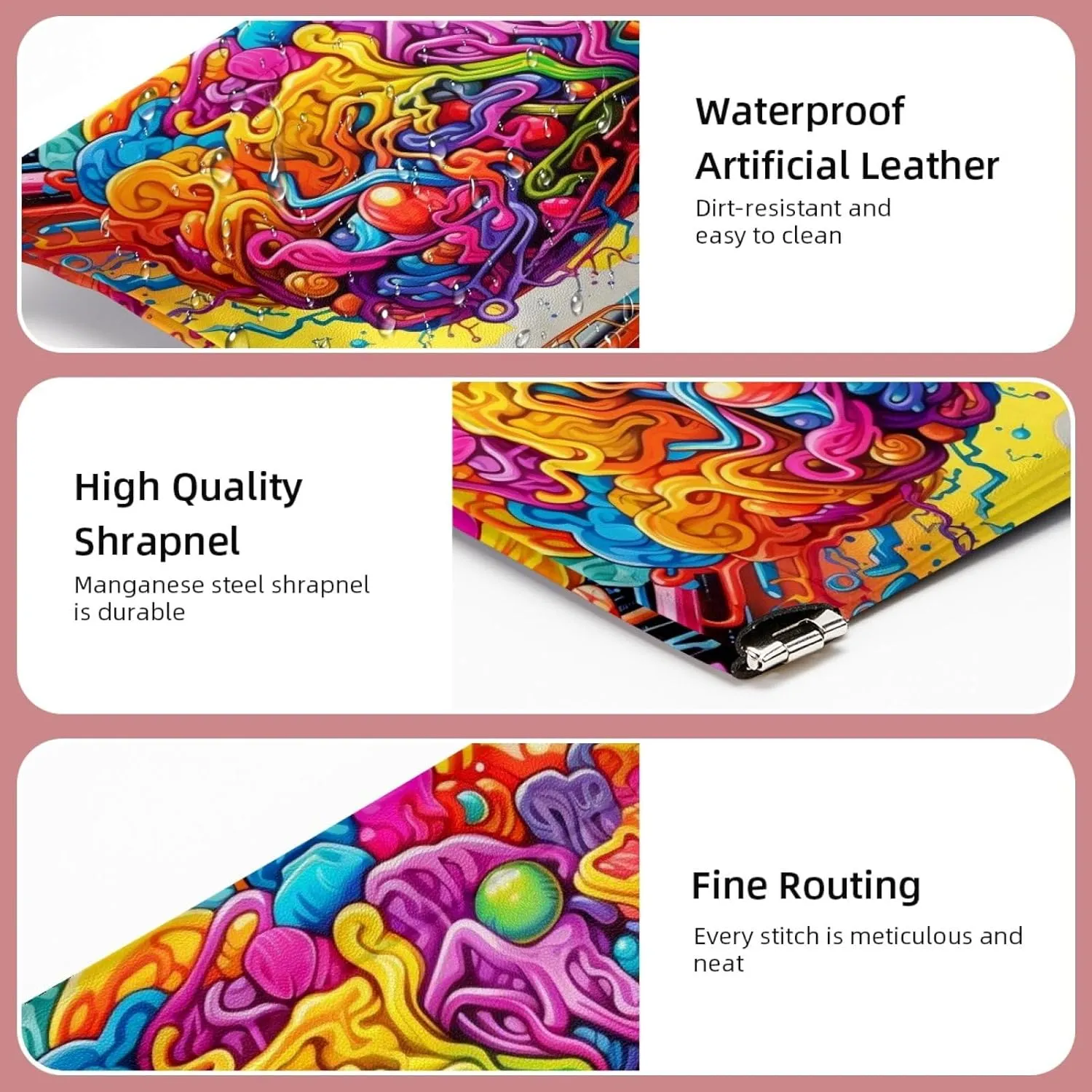 2 PCS Funny Cosmetic Shrapnel Bag Cute Makeup Toiletry Bags Change Vegan Leather Flat Large Box Trendy Teen Case Simple Tote Everyday Summer Birthday Mind Bus