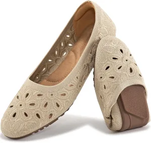 Ablanczoom Ballet Flats Shoes for Women: Round Toe Slip on Summer Comfortable Dress Shoes for Work Casual Wedding