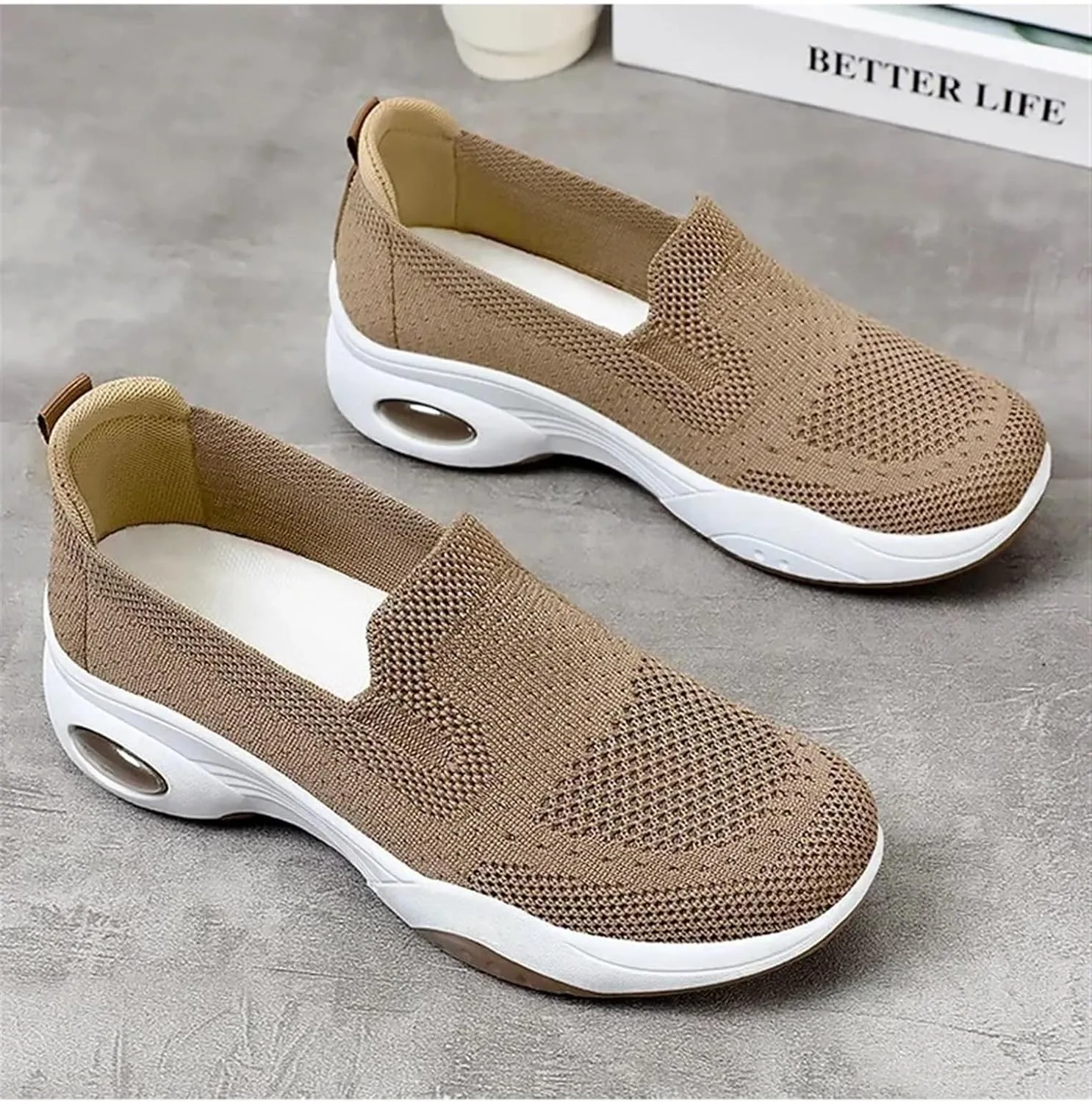 Adults Platform Sneakers Lightweight Breathable Travel Flats Shoes Air Cushion Sports Tennis Walking Shoes For Students