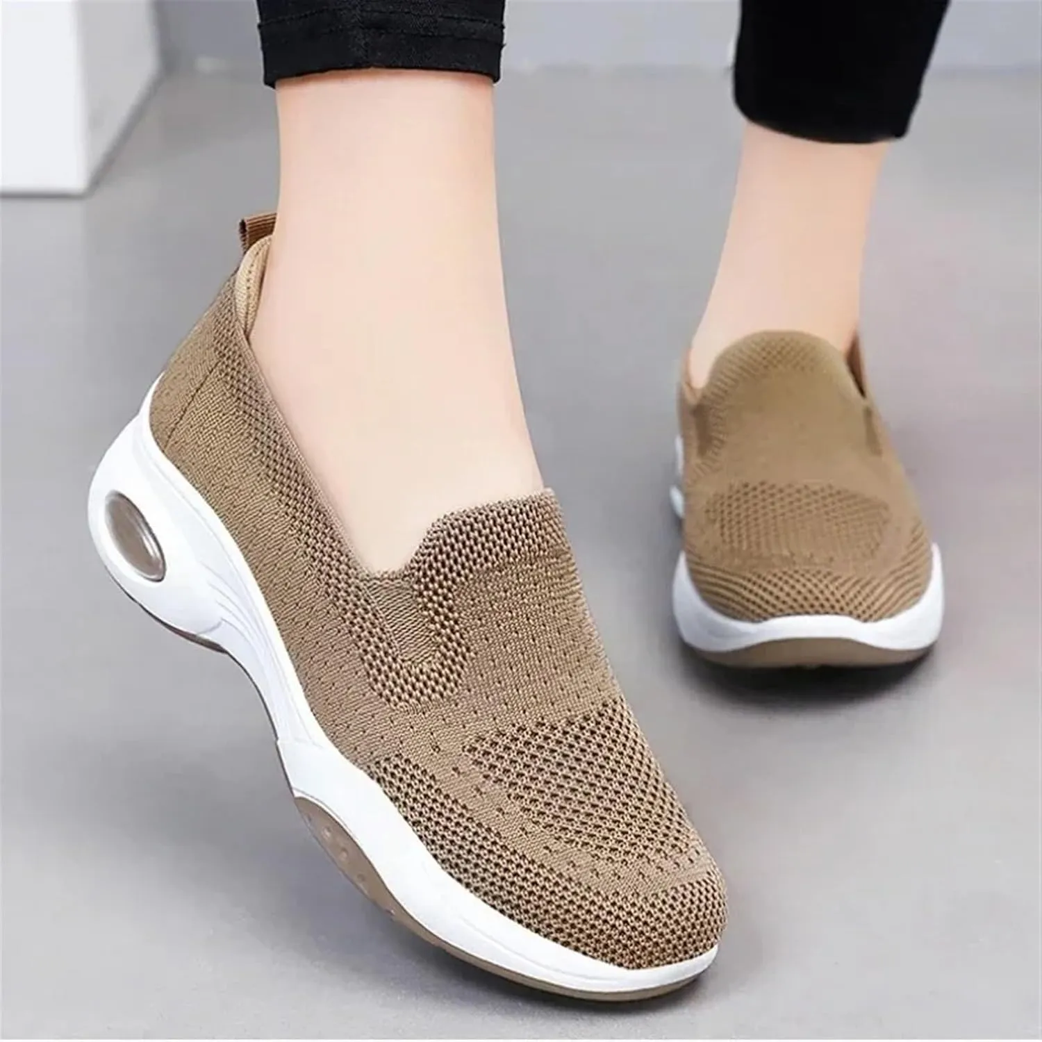 Adults Platform Sneakers Lightweight Breathable Travel Flats Shoes Air Cushion Sports Tennis Walking Shoes For Students