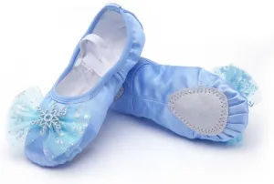 Anneken Ballet Shoes for Girls Satin Dance Flat Practice Slippers Split Soft Leather Flat Sole Yoga Gymnastics Shoes