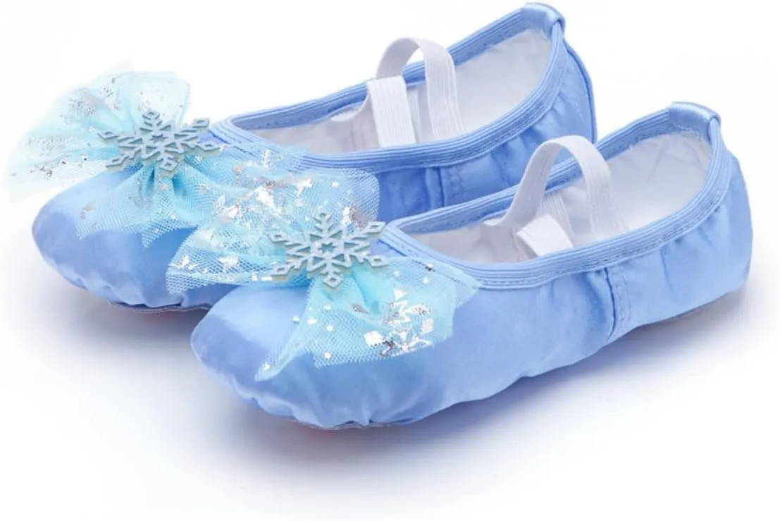 Anneken Ballet Shoes for Girls Satin Dance Flat Practice Slippers Split Soft Leather Flat Sole Yoga Gymnastics Shoes