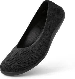 Arromic Wide Toe Box Ballet Flats Shoes for Women Slip on Knit Dressy Shoes Washable Soft Ballerina Lightweight Ladies Walking Flat