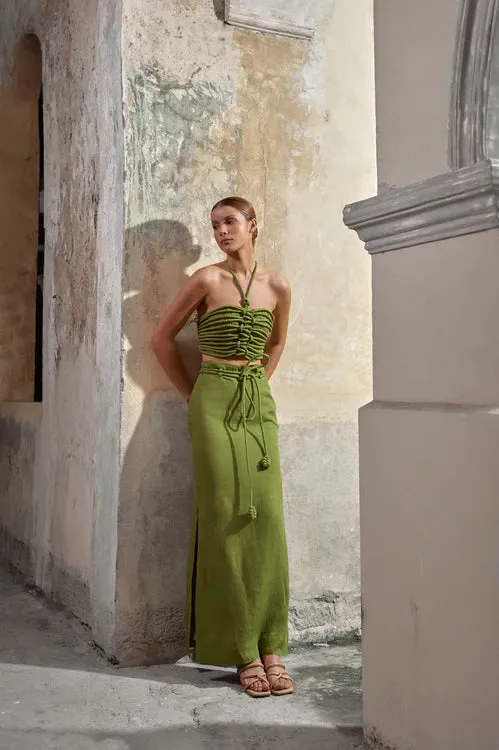 Ayla Crop Top in Pistachio Green