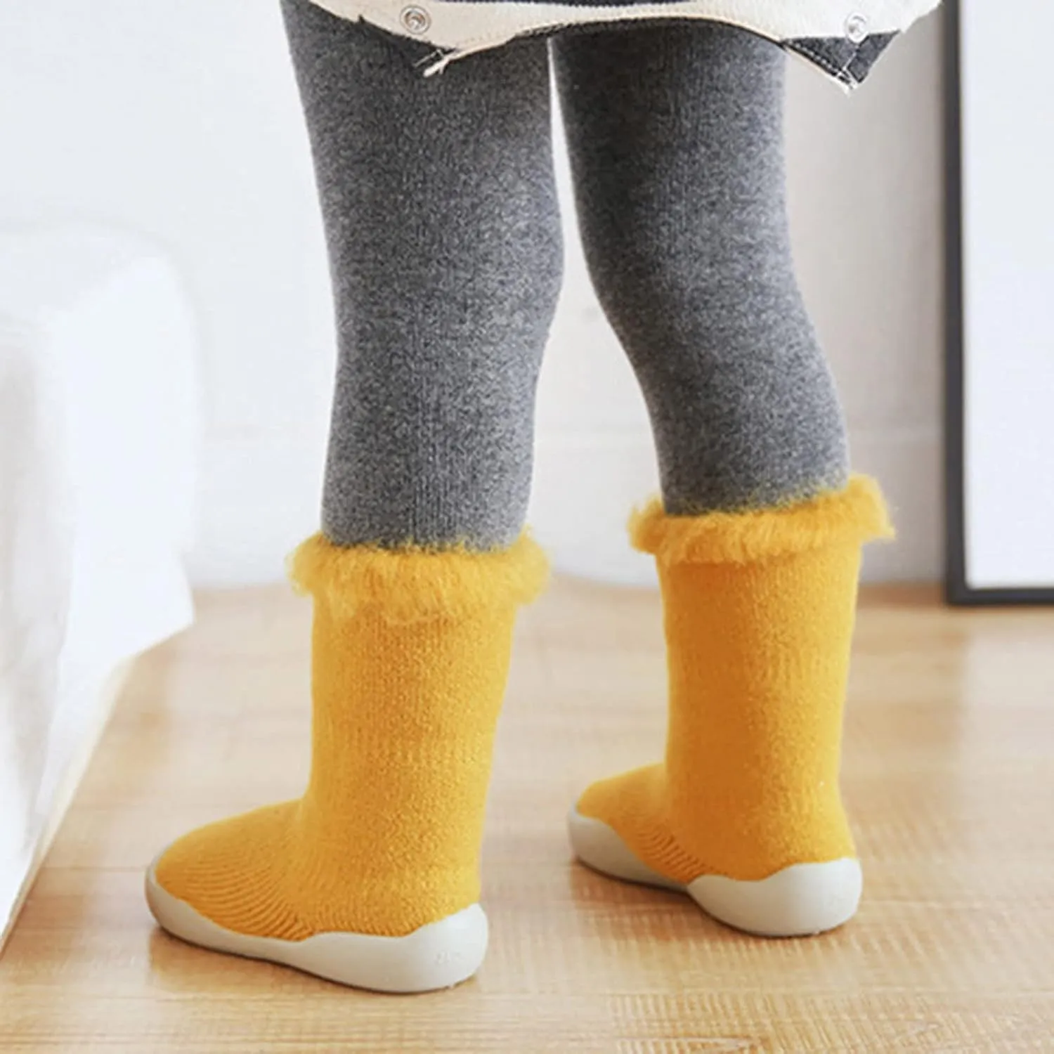 Baby Boys' Shoes,Baby Girls Kids Solid Knit Stocking Socks Shoes Slipper Soft Warm Boys Sole Rubber Shoes Kawaii Shoes