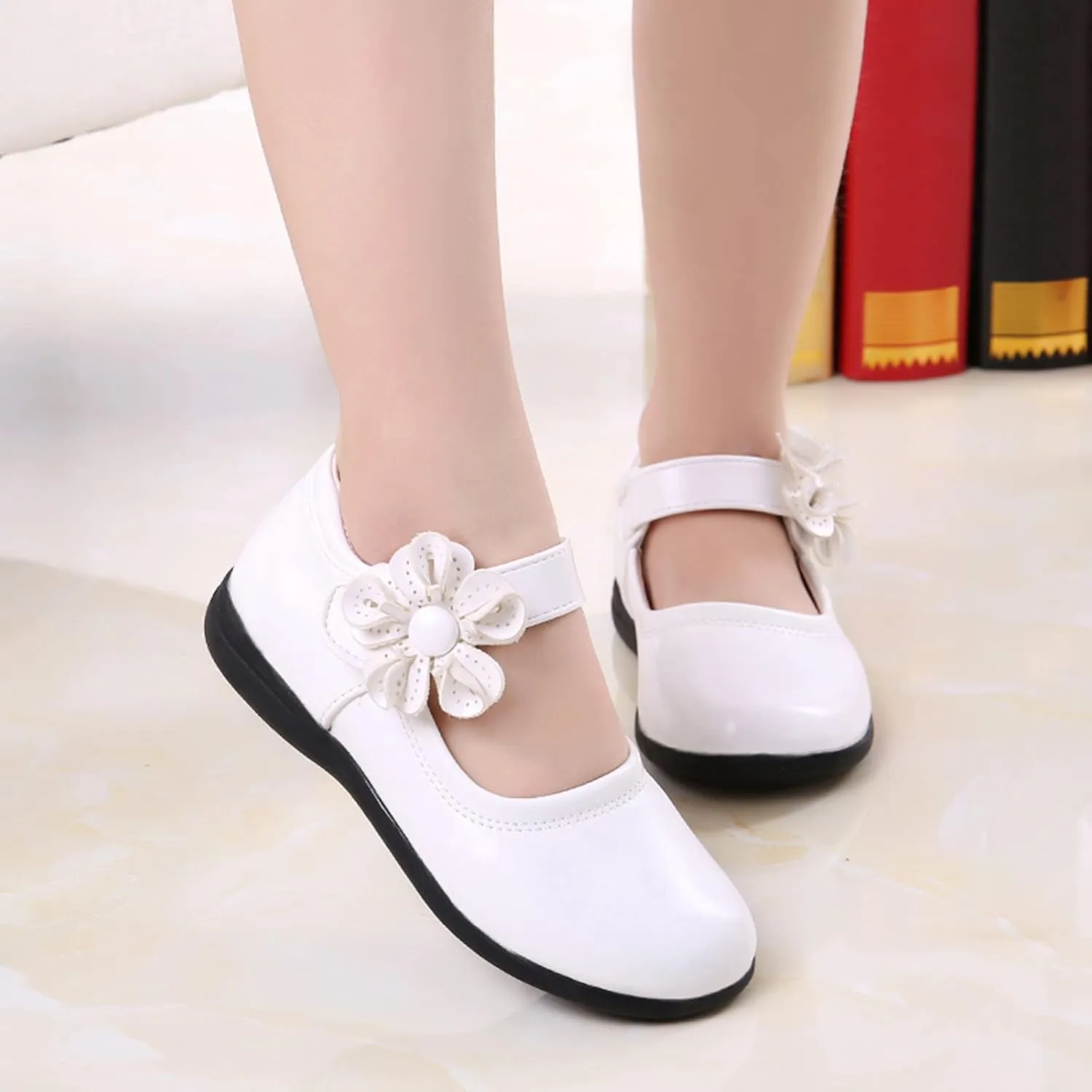 Baby Girls Dress Shoes Toddler Girls School Uniform Shoes Mary Jane Flower Girl Ballet Flats for Wedding Party