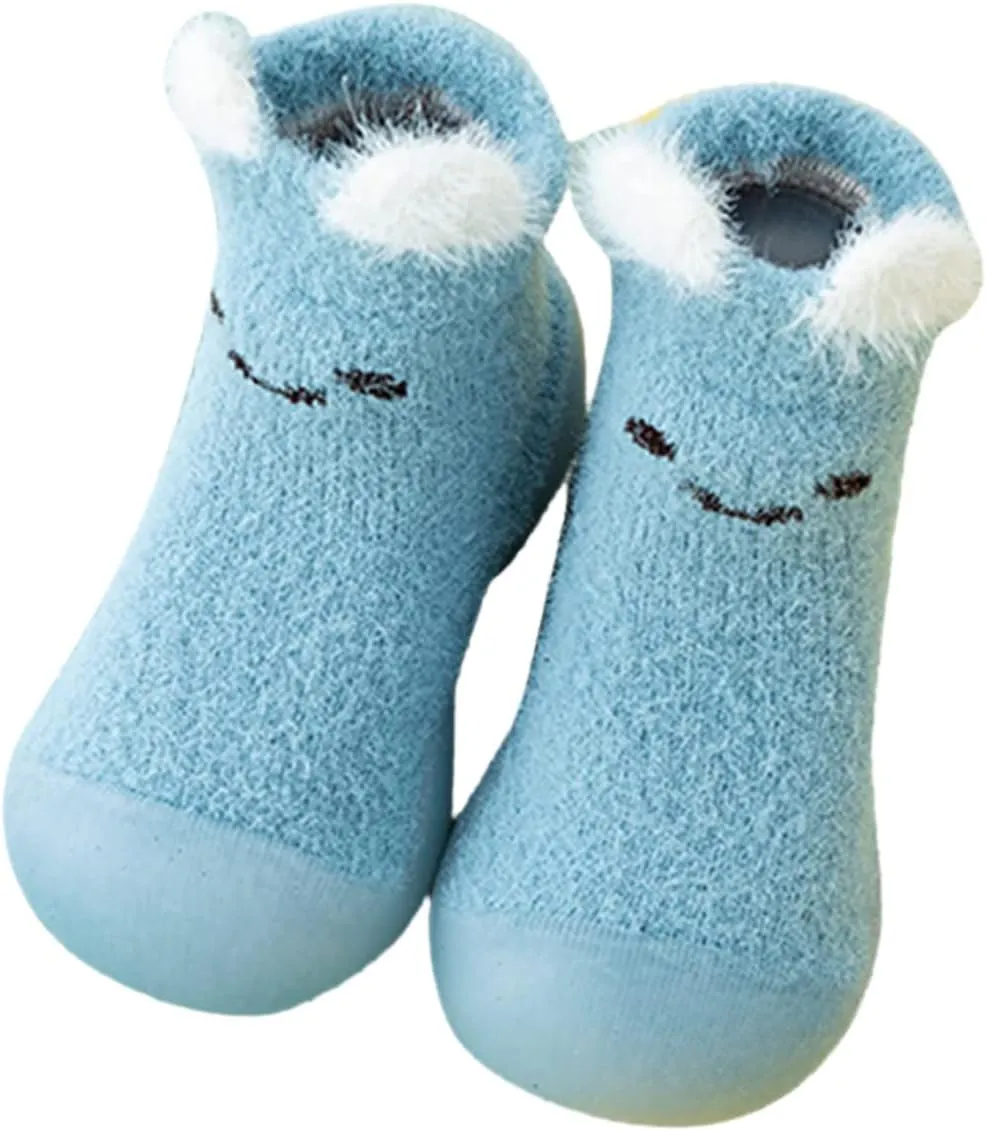 Baby Walking Shoes,Infant Boys Girls Cartoon Socks Shoes Fleece WarmThe Floor Socks Non Slip Prewalker Cute Shoes