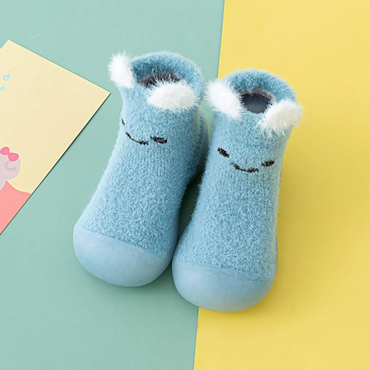 Baby Walking Shoes,Infant Boys Girls Cartoon Socks Shoes Fleece WarmThe Floor Socks Non Slip Prewalker Cute Shoes