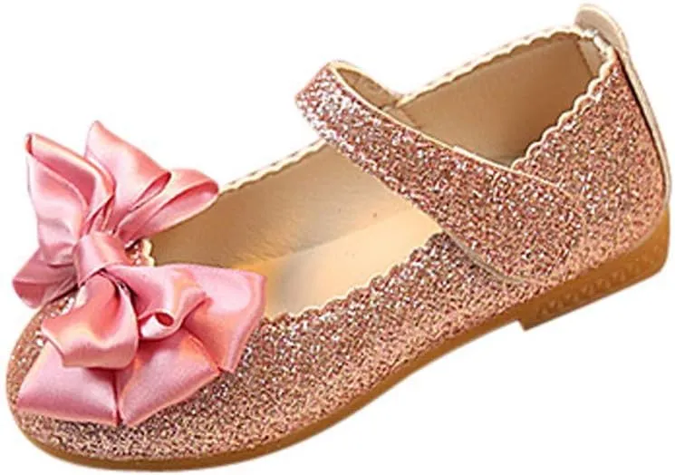 Ballet Shoes for Girls Comfy Integrated Bowknot Nubuck Single Dance Shoes Toddler Fleece Non Slip Socks Shoes Pink