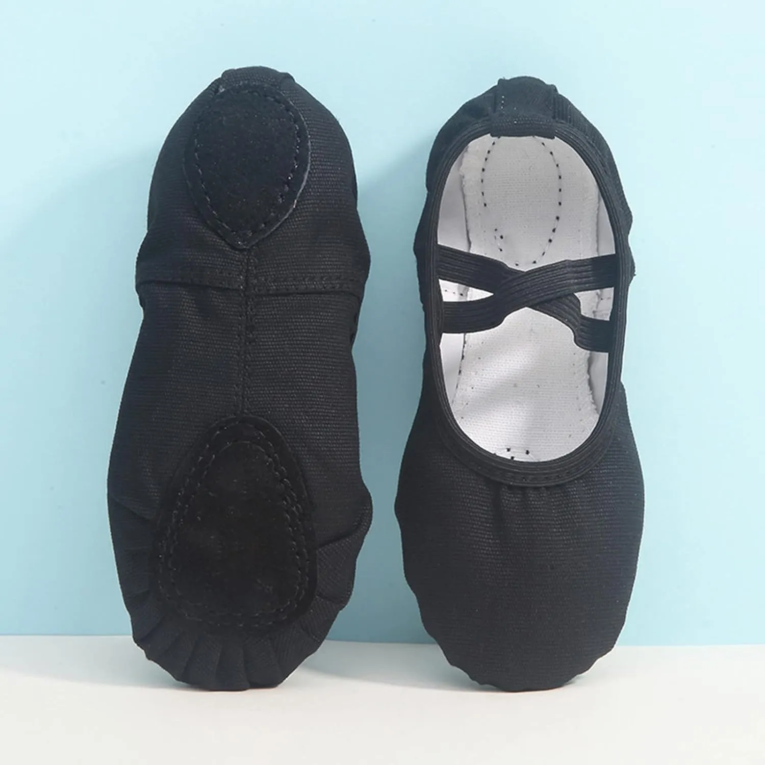 Ballet Shoes for Girls Dance Ballet Slippers No-Tie Canvas Ballerina Shoes for Toddler Kids Yoga Dance Shoes
