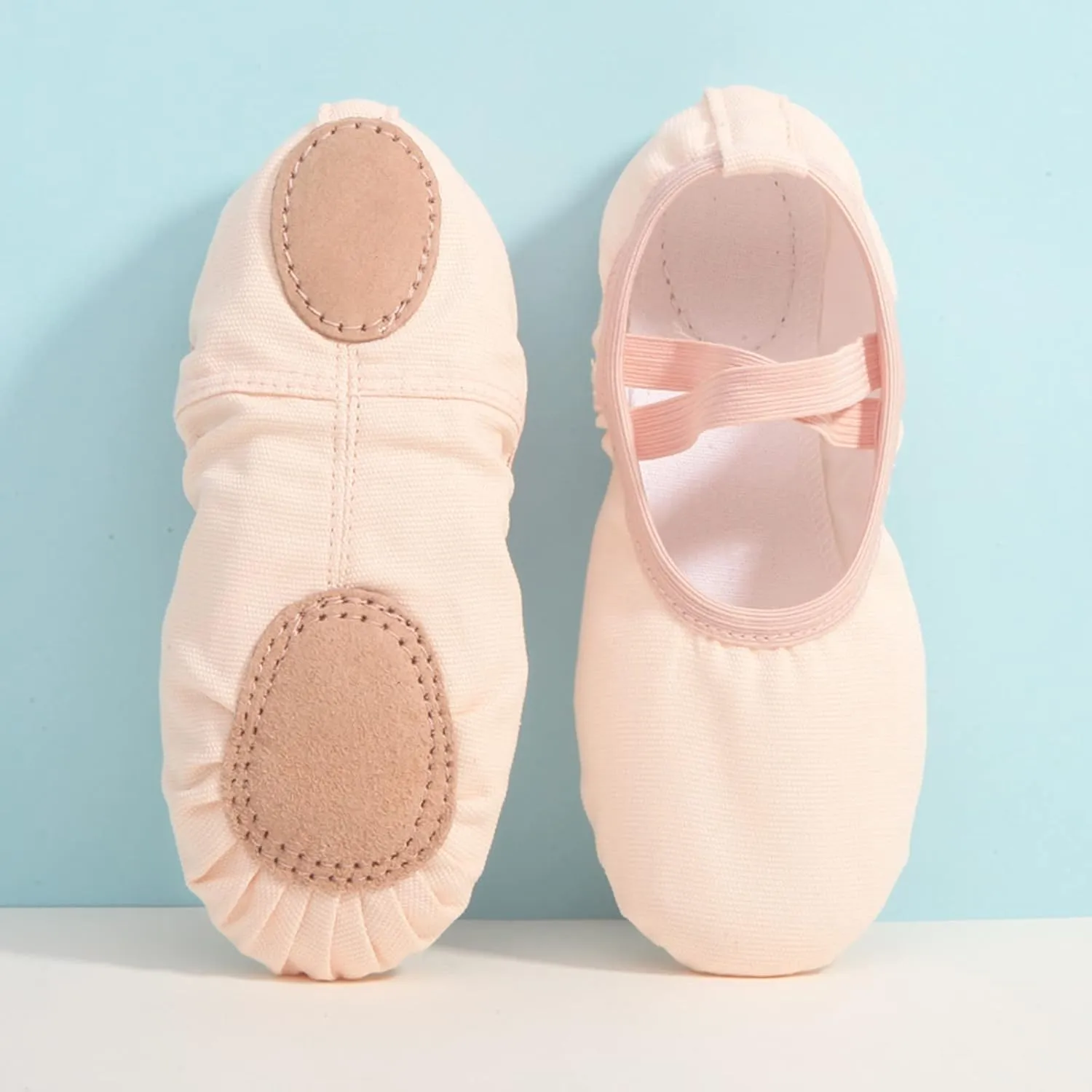 Ballet Shoes for Girls Dance Ballet Slippers No-Tie Canvas Ballerina Shoes for Toddler Kids Yoga Dance Shoes