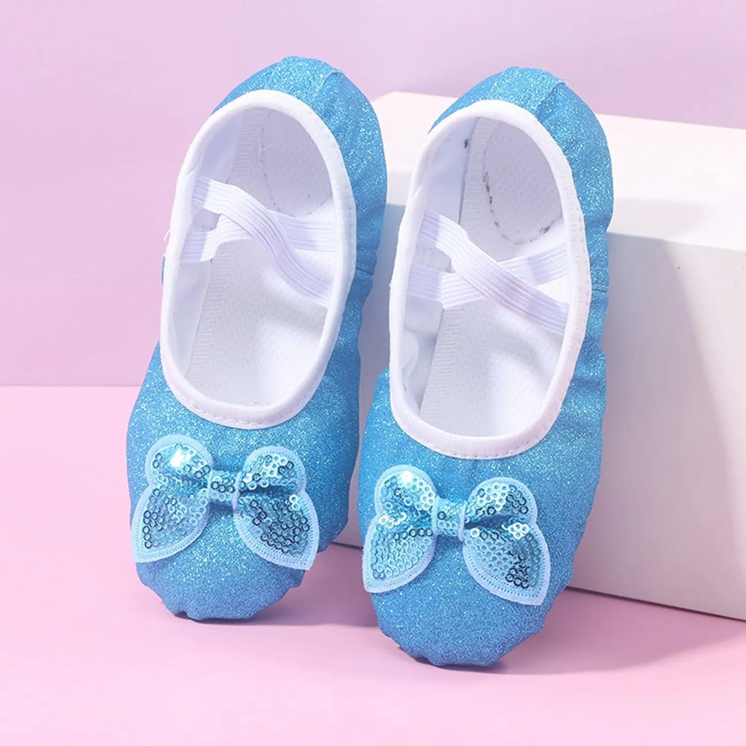 Ballet Shoes for Girls, Dance Flats Practice Ballet Slippers Split Soft Leather Flat Sole Yoga Gymnastics Shoes