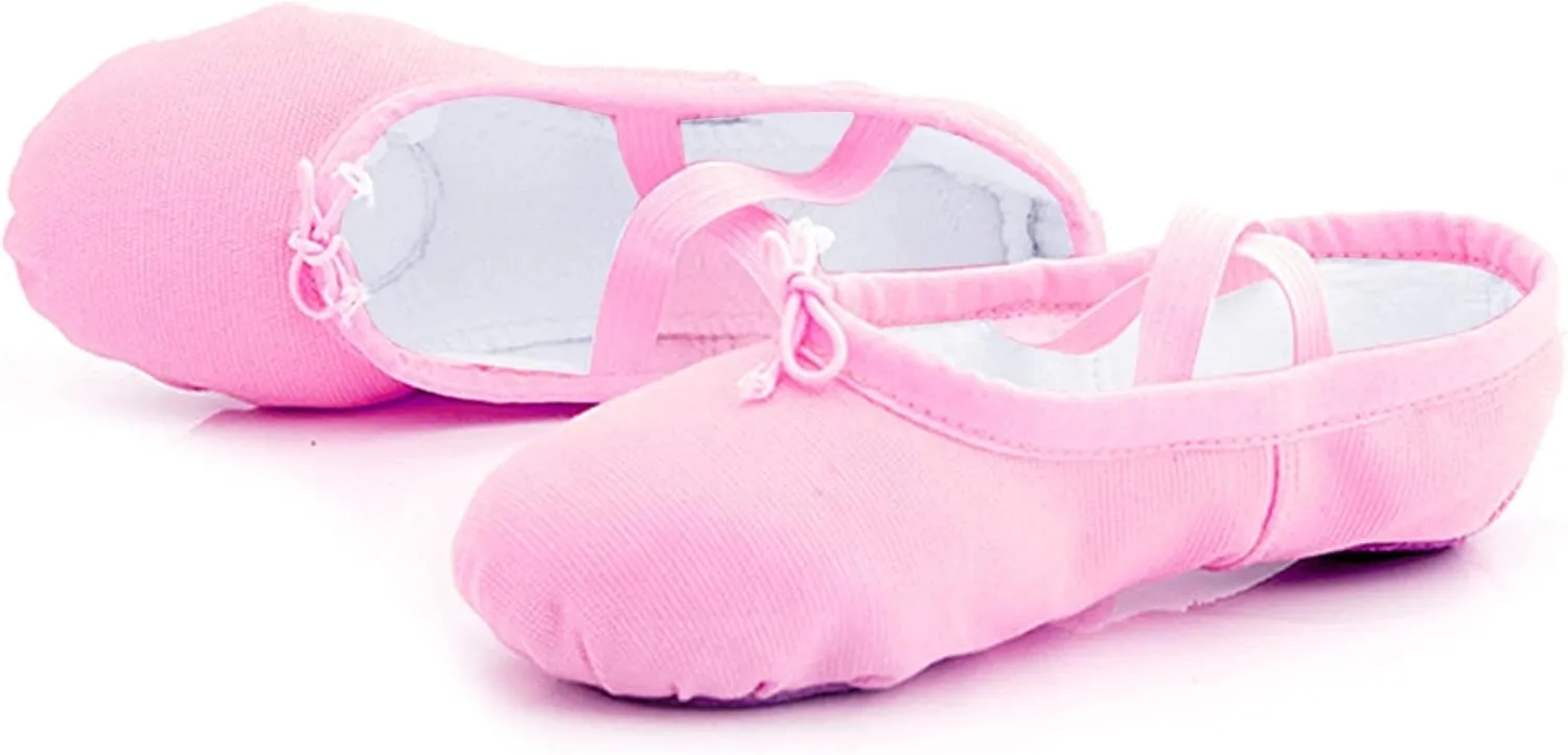 Ballet Shoes for Girls Practise Dance Solid Performance Slipper Canvas Split Sole Shoes for Kids Toddlers