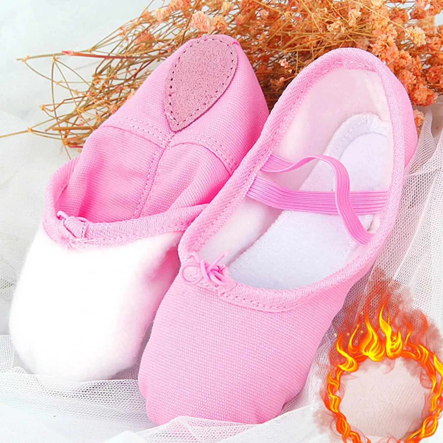 Ballet Shoes for Girls Practise Dance Solid Performance Slipper Canvas Split Sole Shoes for Kids Toddlers
