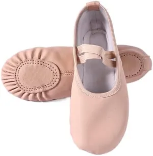 Ballet Shoes Women Ballet Slippers for Woman Danseuse PU Leather Professional Dancers for Girls Kids Soft Sole Children Toddler Dance Shoes Dance Shoes(Free Lace Split Sole,24)