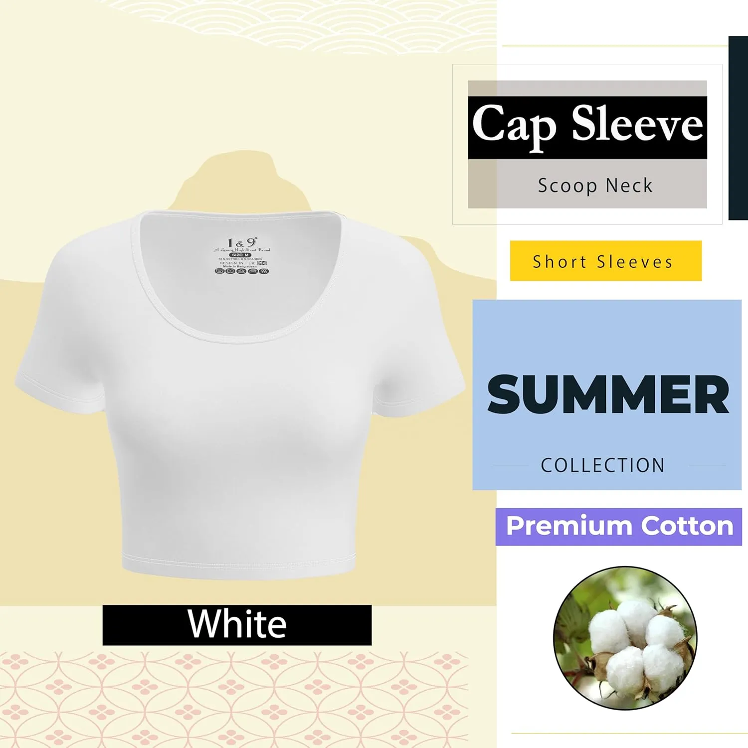 Basic Crop Tops for Women Short Sleeve T-Shirts Scoop Neck Cropped Shirts Women's Crop Top Cute Summer Tops Slim Fit Tees