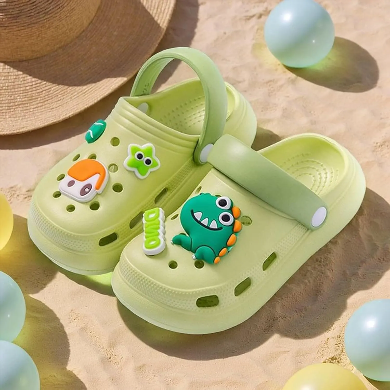 Beach Vacation Essentials Clogs for Toddler Kids Cartoon Garden Water Shower Shoes Slides Slippers Pool Sandals for Boys Girl