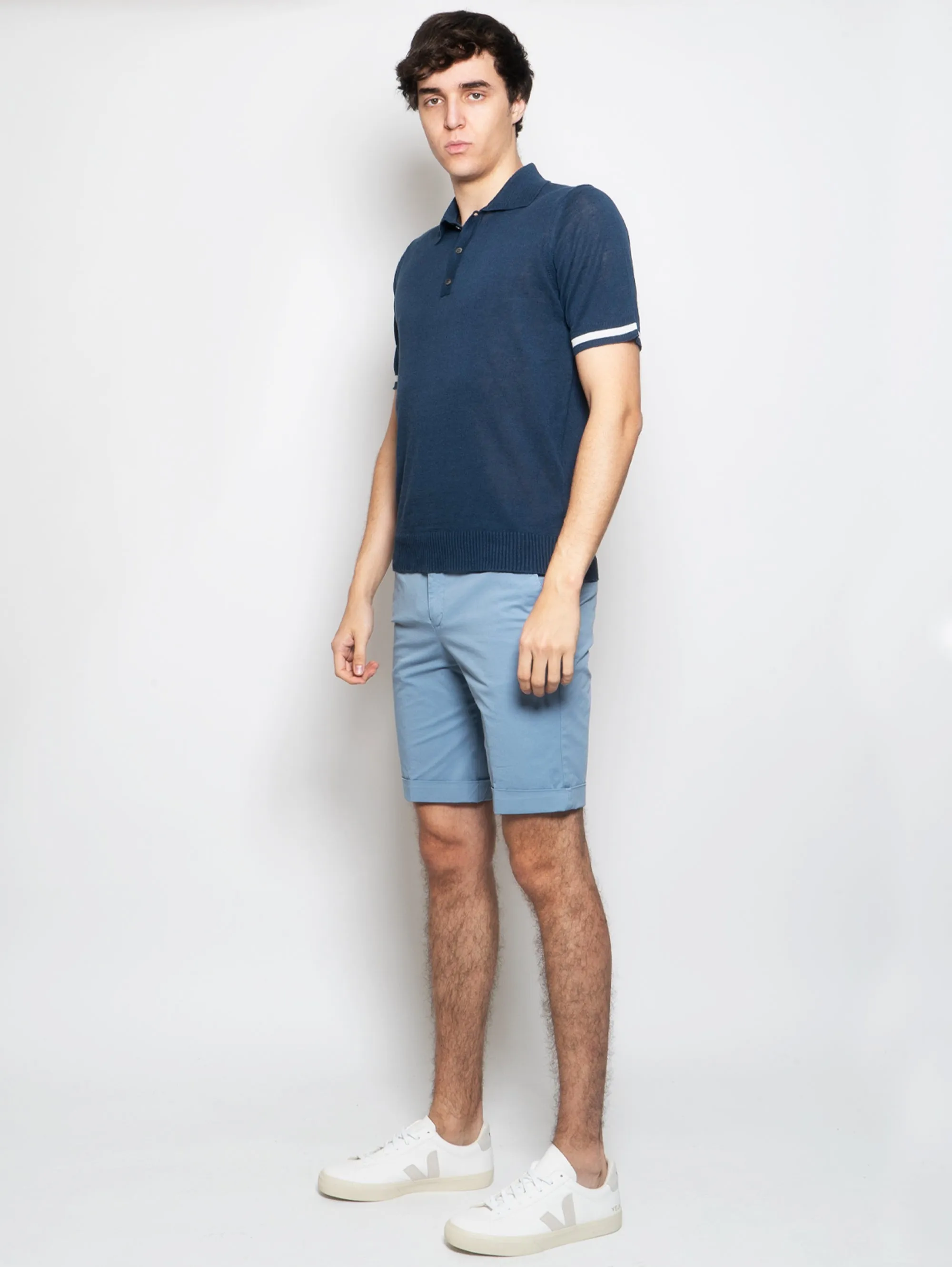 Bermuda Chino in Cotone Blu