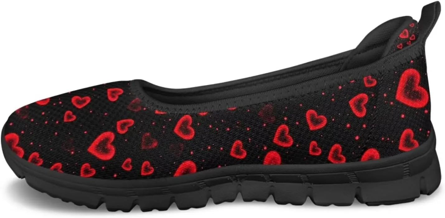 Binienty Casual Shoes for Women Mesh Kint Breathable Loafers Trendy Slip On Walking Sneakers Round Toe Flats for Travel