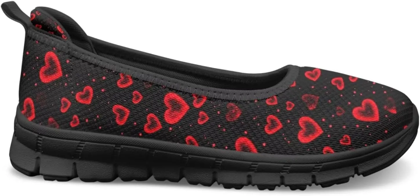 Binienty Casual Shoes for Women Mesh Kint Breathable Loafers Trendy Slip On Walking Sneakers Round Toe Flats for Travel
