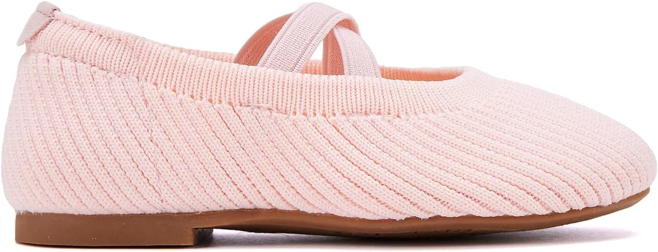 BMCiTYBM Toddler Girl Ballet Flats Comfortable Knit Casual Dressy Shoes for Girl Party School Shoes