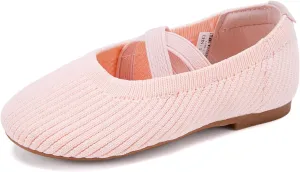 BMCiTYBM Toddler Girl Ballet Flats Comfortable Knit Casual Dressy Shoes for Girl Party School Shoes
