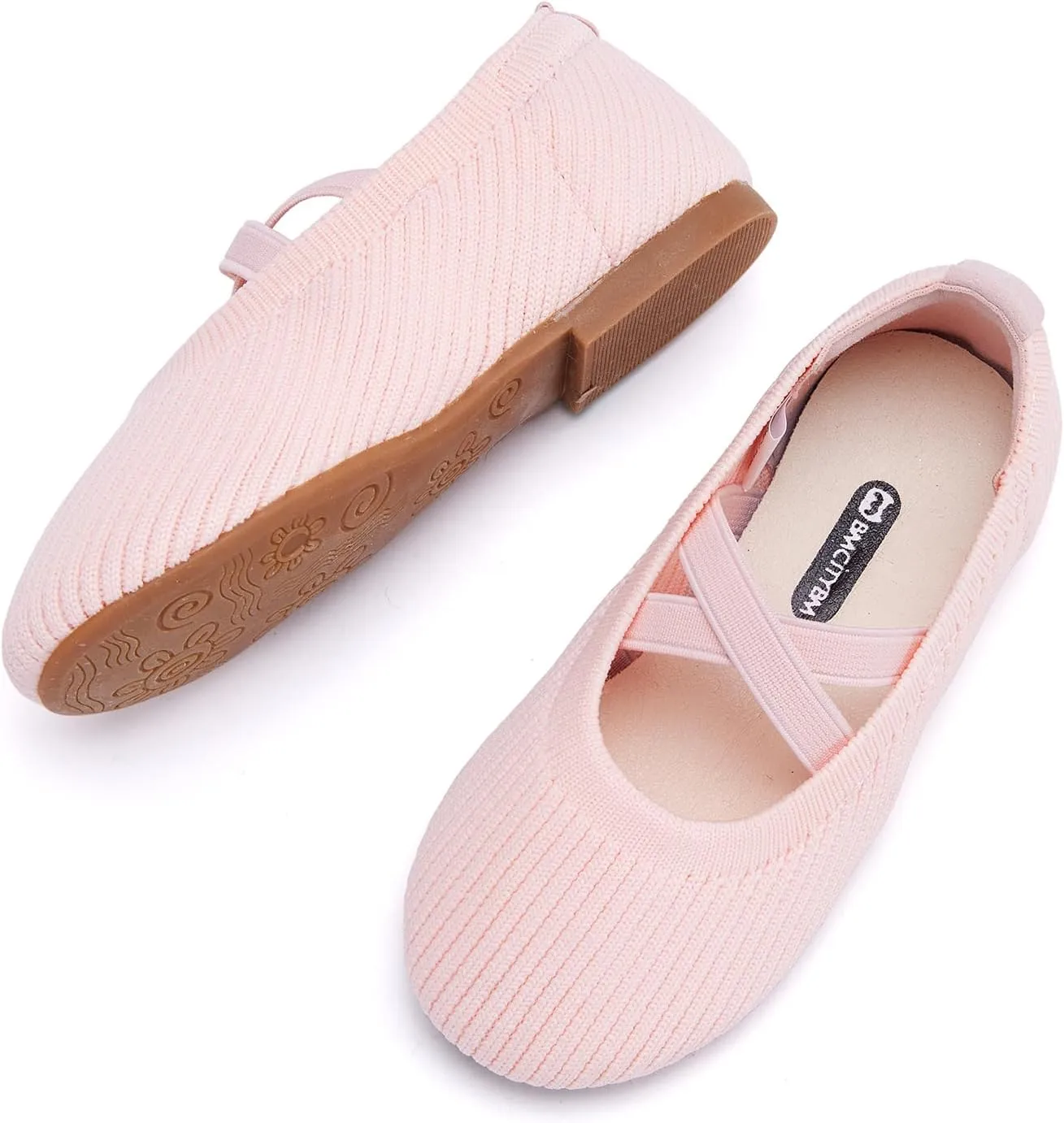 BMCiTYBM Toddler Girl Ballet Flats Comfortable Knit Casual Dressy Shoes for Girl Party School Shoes