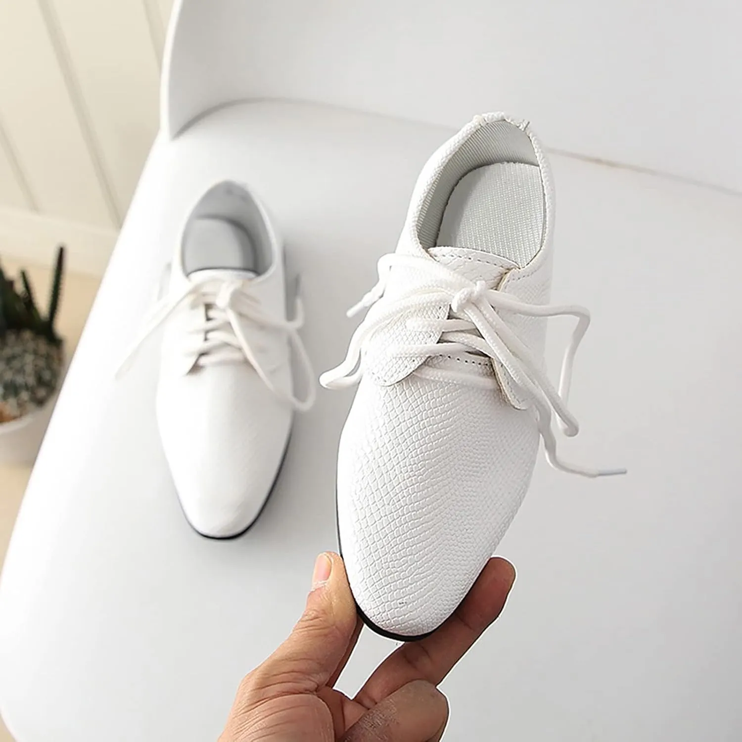 Boys Kids Latin Dance Shoes Lace-up Profession Ballroom Tango Performance Standard British Modern Dancing Shoes