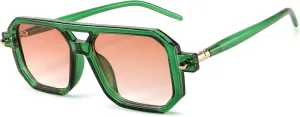 BUTABY Retro Square 70s Flat Aviator Sunglasses Women Men Vintage Trendy Plastic Frame Sun Glasses UV400 Protection