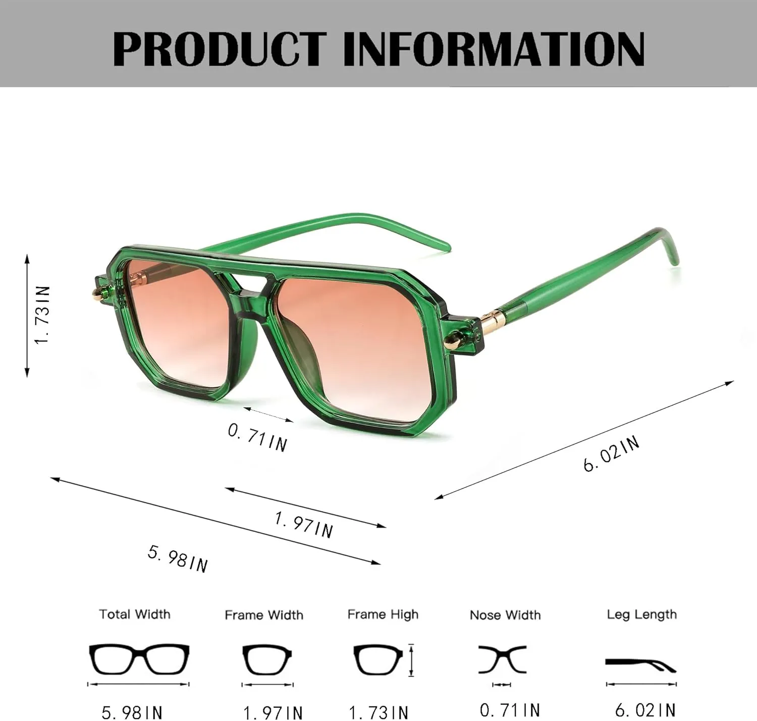 BUTABY Retro Square 70s Flat Aviator Sunglasses Women Men Vintage Trendy Plastic Frame Sun Glasses UV400 Protection