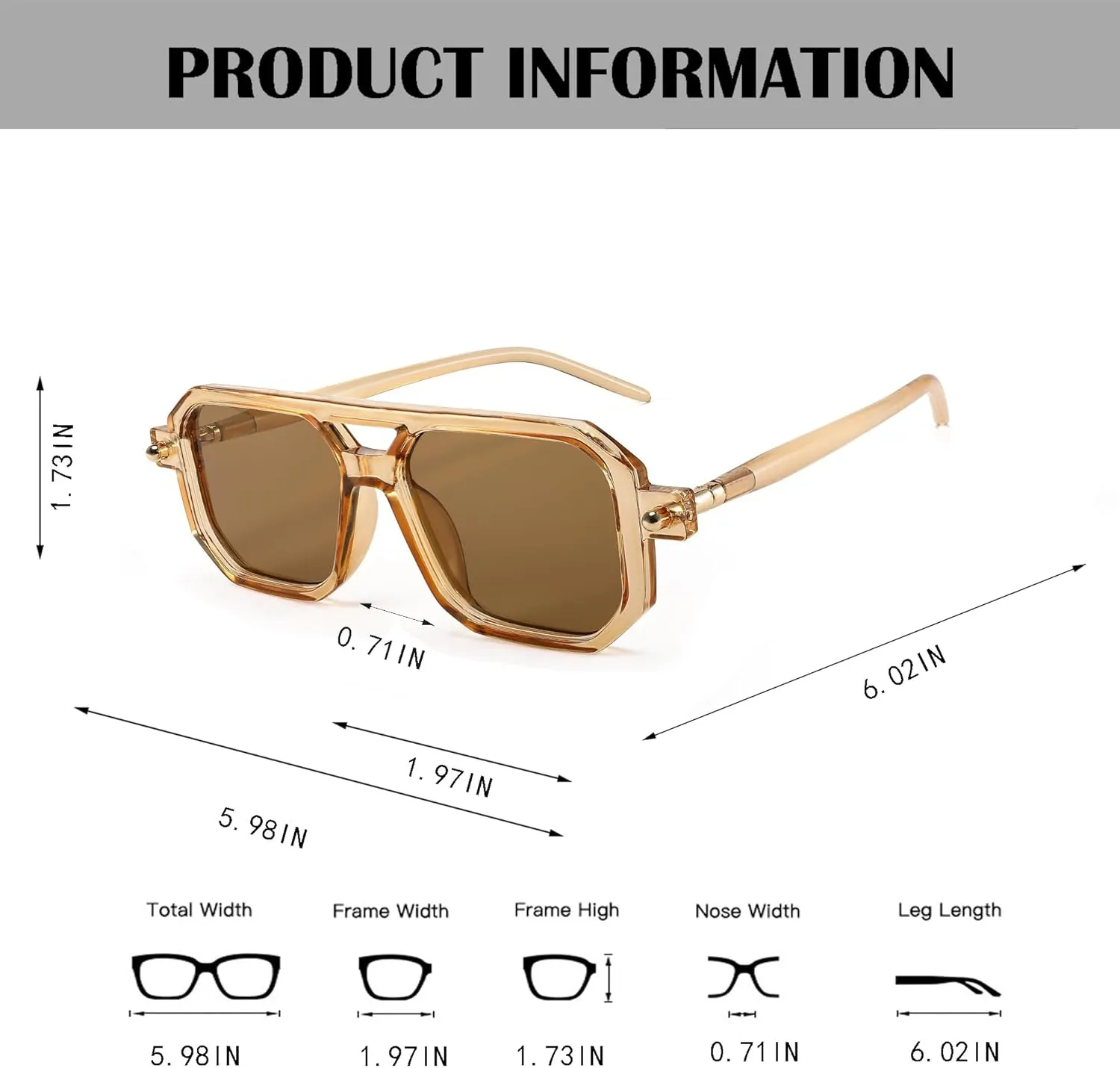 BUTABY Retro Square 70s Flat Aviator Sunglasses Women Men Vintage Trendy Plastic Frame Sun Glasses UV400 Protection