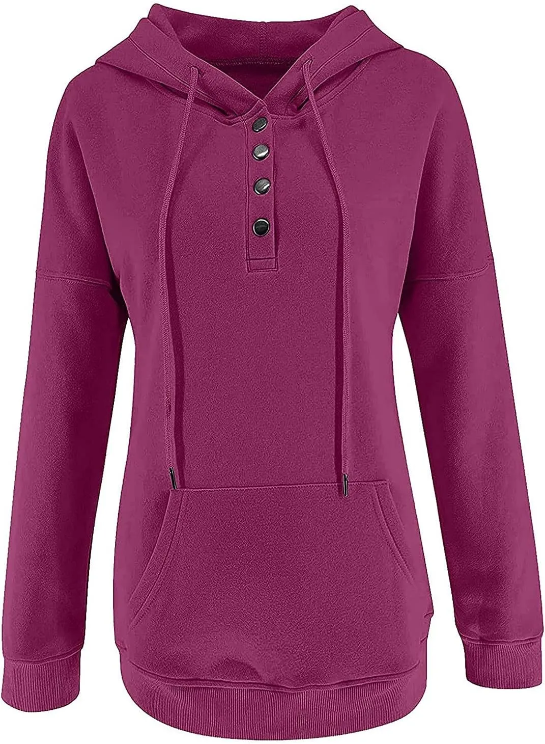Button Hoodie Tops Dressy Casual Hoodies for Women Long Sleeve Pockets Sweatshirts Fashion 2025 Fall Clothes