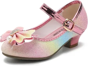 Cadidi Dinos Girls Dress Shoes Wedding Party Heel Mary Jane Princess Flower Shoes (Toddler/Little Kid/Big Kid)