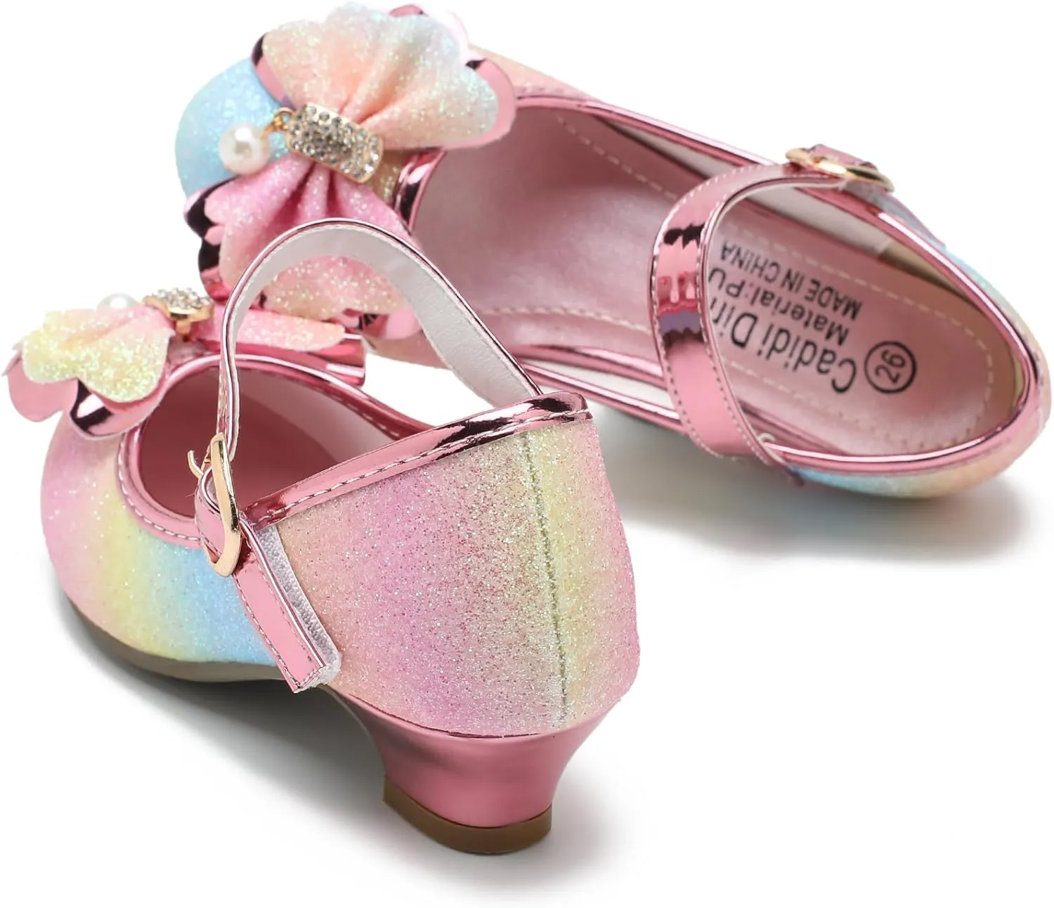 Cadidi Dinos Girls Dress Shoes Wedding Party Heel Mary Jane Princess Flower Shoes (Toddler/Little Kid/Big Kid)