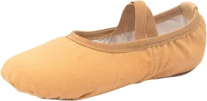 Canvas Ballet Shoes for Girls Toddler Kids Dance Practice Slippers Split Soft Elastic Laces Yoga Flat Shoes