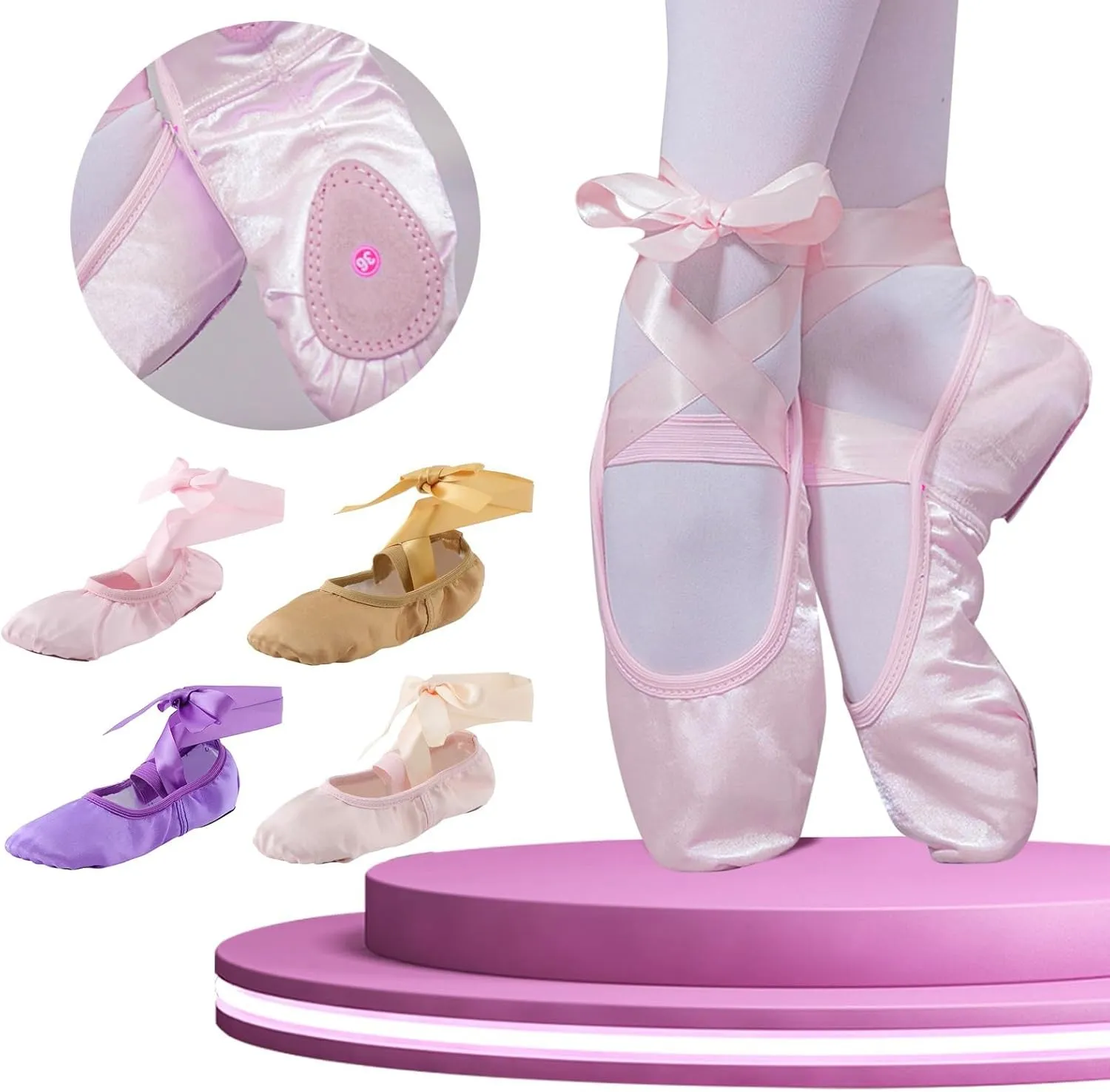 Canvas Ballet Shoes for Toddler Girls Ballet Slippers Dance Shoes(Toddler/Little/Big Kids) Girls Ballerina Pointe