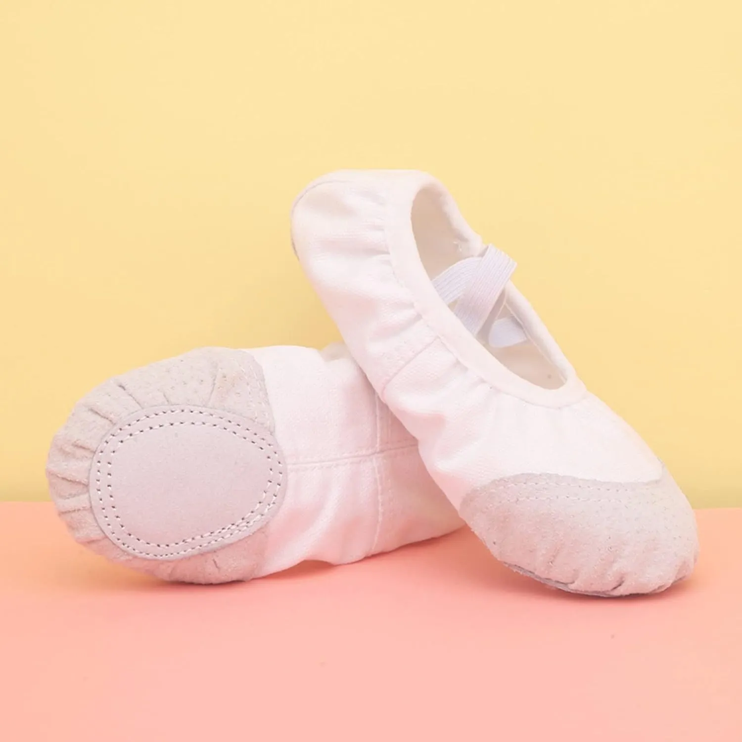 Canvas Ballet Shoes Highly Stretch Girls Boys Ballet Slippers Split Sole Yoga Dance Shoe with Elastic for Kids
