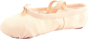 Canvas Ballet Slippers Flat for Girls Toddlers Kids Yoga Practice Elastic Shoes for Dancing Pink Ballet Shoes