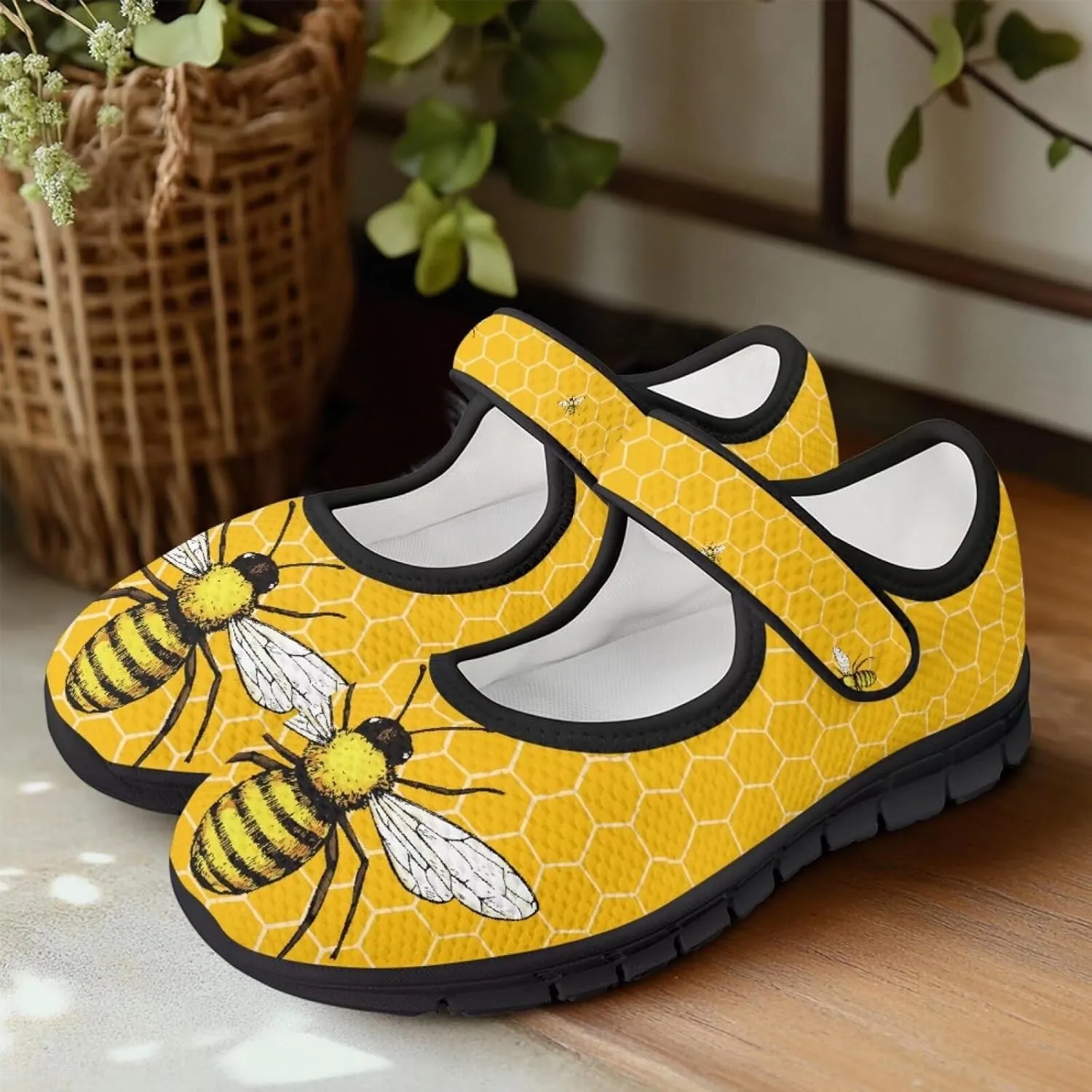 chaqlin Women Flat Shoes Non Slip Sneakers Mary Jane Comfortable Mesh Walking Tennis Shoe Wide Toe Zero Drop Athletic Strap Sneaker