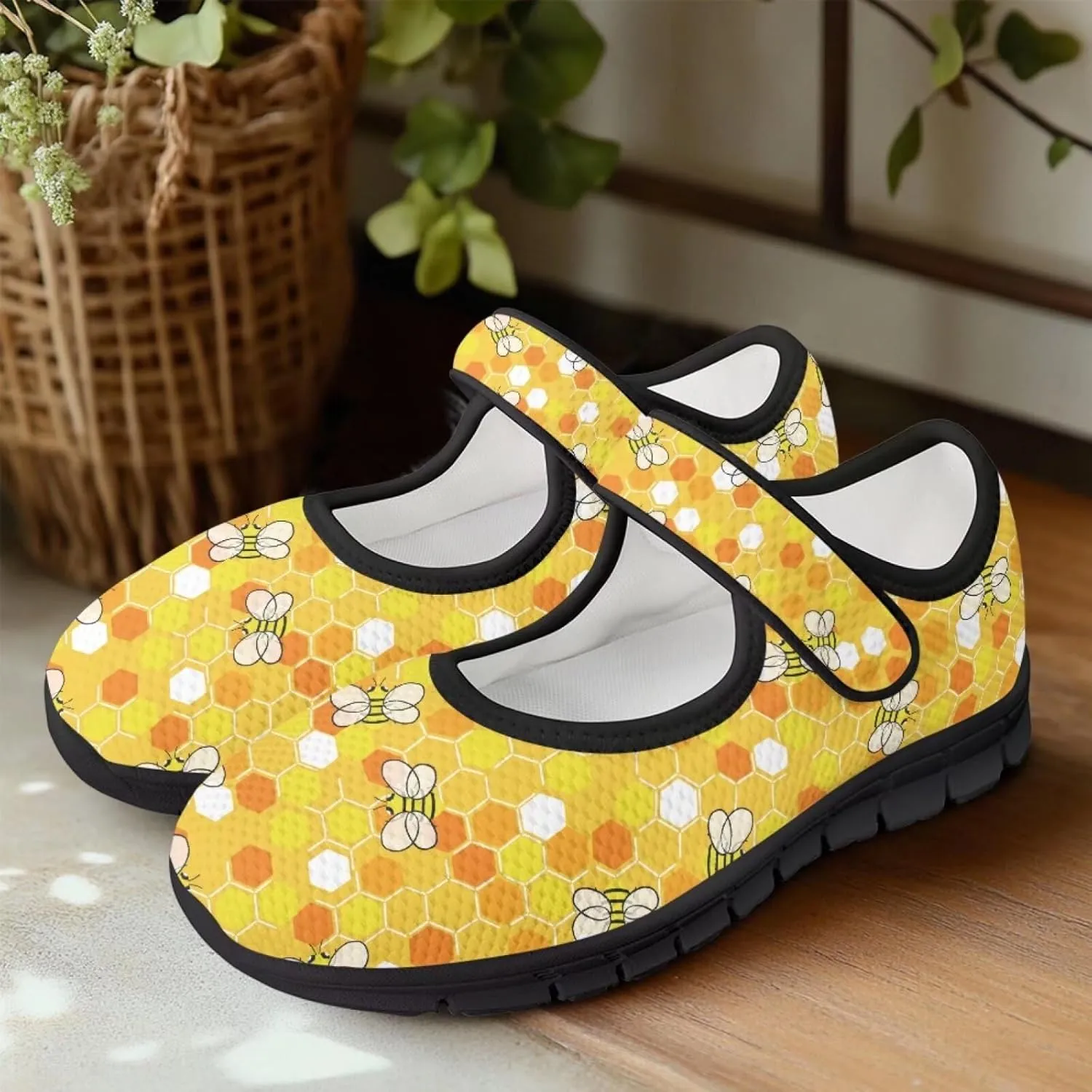 chaqlin Women Flat Shoes Non Slip Sneakers Mary Jane Comfortable Mesh Walking Tennis Shoe Wide Toe Zero Drop Athletic Strap Sneaker