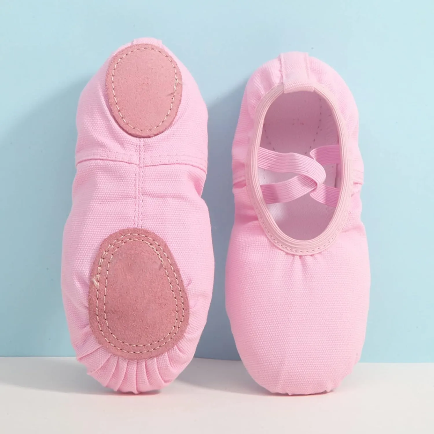 Dance Shoes for Girls Basic Ballet Slippers Simple Solid Performance Yoga Indoor Canvas Shoes with Elastic Straps