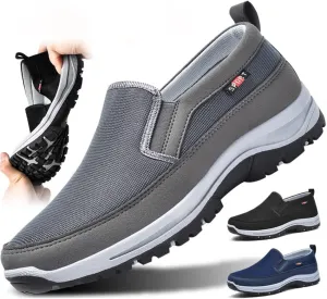 DYJAGYO Men's Orthopedic Shoes,Outdoor Hiking Orthopedic Shoes,Breathable Orthopedic Travel Shoes Men's Flats