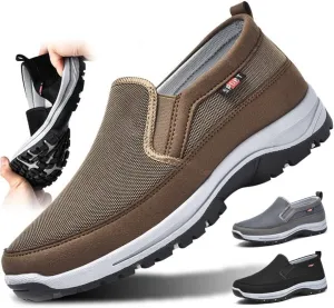 DYJAGYO Men's Orthopedic Shoes,Outdoor Hiking Orthopedic Shoes,Breathable Orthopedic Travel Shoes Men's Flats