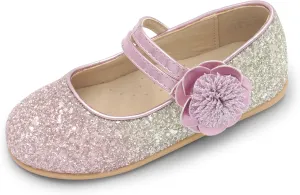 EIGHT KM Toddler Girls Dress Shoes  Girls Mary Jane Shoes | Mary Jane Flats - Ballet Flats  Party, Flower Girl, Wedding Dress Shoes for Girls  Comfortable & Non-Slip Design for Ages up to 7