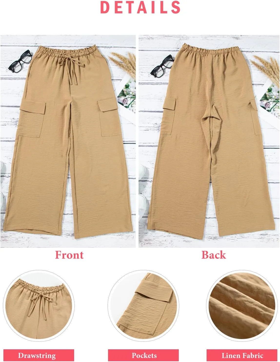 EVALESS Women Palazzo Pants Summer Casual Wide Leg High Waist Lounge Flowy Beach Trousers Travel Vacation Outfits