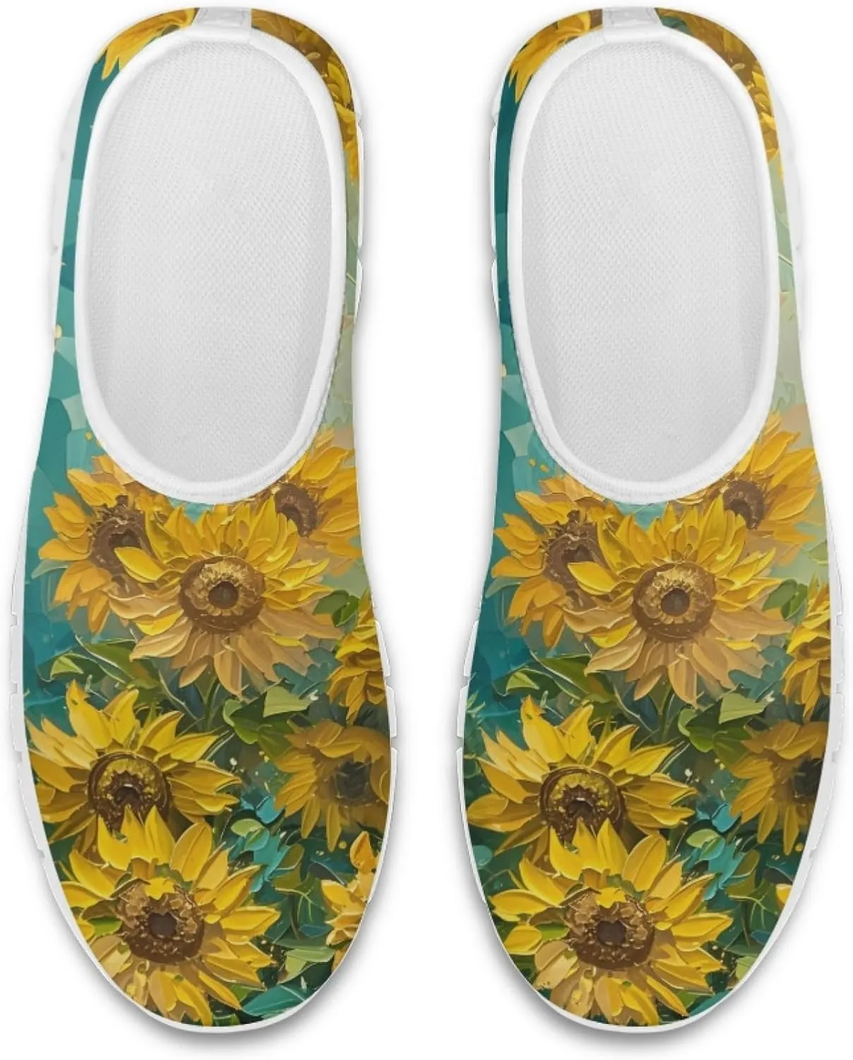 Fashion Print Womens Slip on Walking Shoes Breathable Flat Shoes Comfortable Casual Sneakers