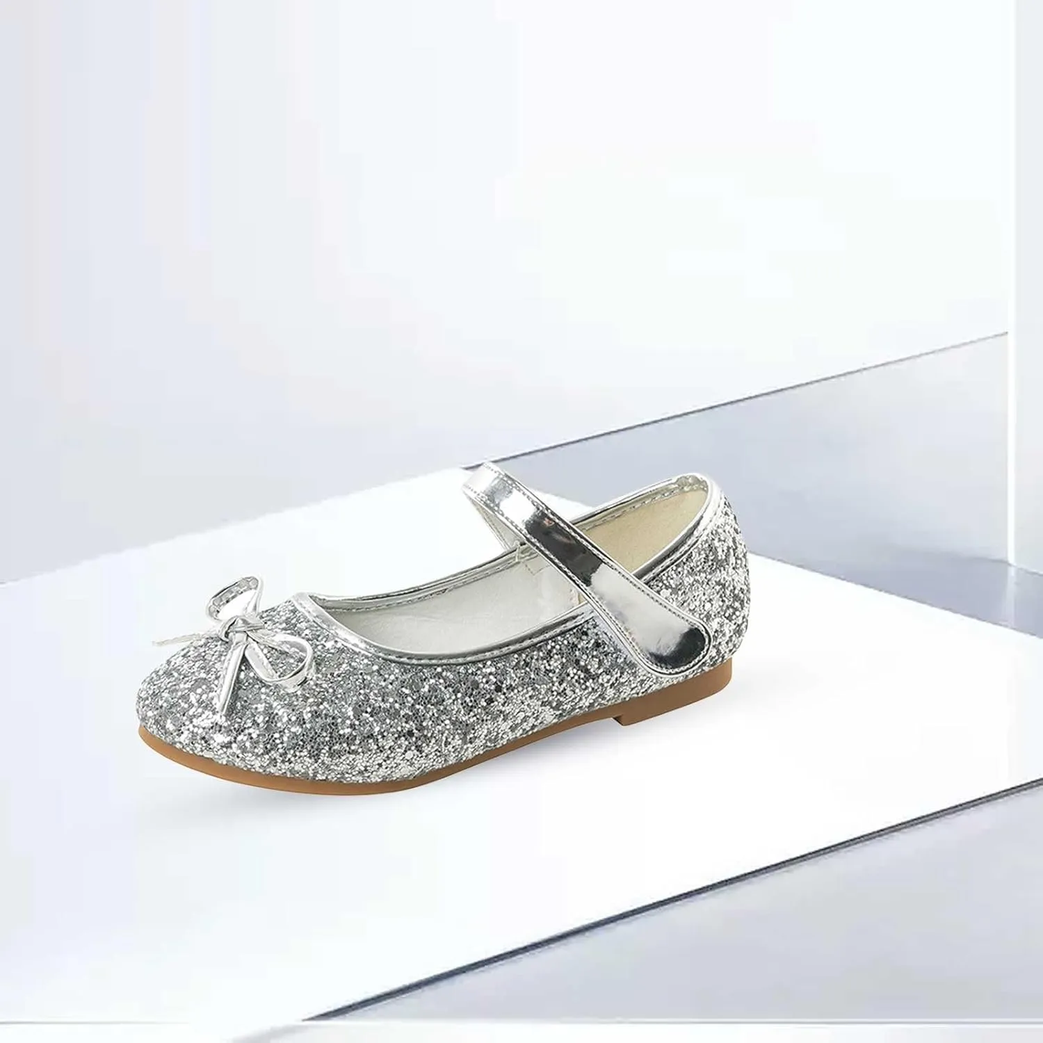 Flower Girl Shoes Toddler Girls Dress Shoes Pearls Bow Ballerina Girls Mary Jane Ballets Flat Wedding Party Shoes