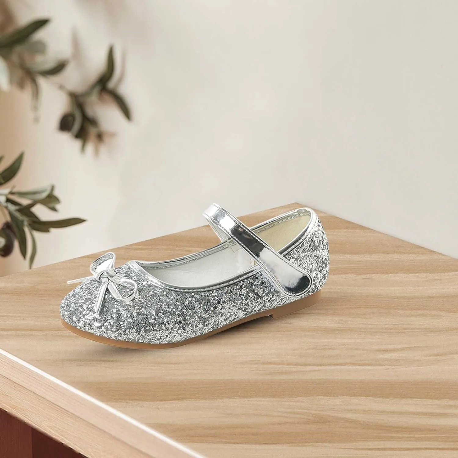 Flower Girl Shoes Toddler Girls Dress Shoes Pearls Bow Ballerina Girls Mary Jane Ballets Flat Wedding Party Shoes