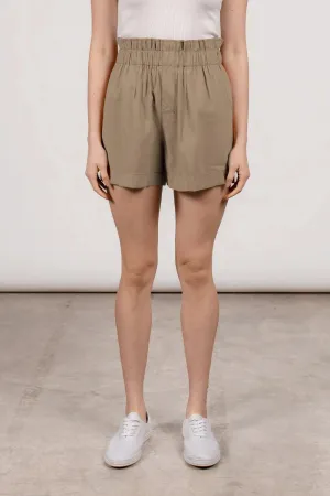FLOWING PAPERBAG SHORTS - CAPPUCCINO