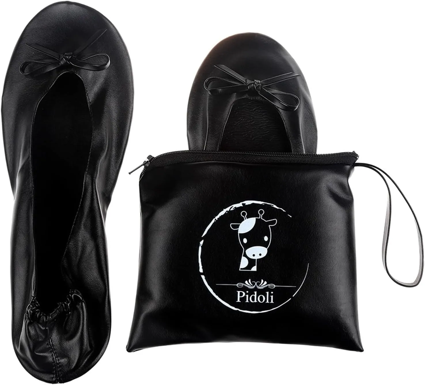 Foldable Ballet Flats for Women Lightweight Slip On Dress Shoes Womens Soft Leather Lightweight Flat Shoes